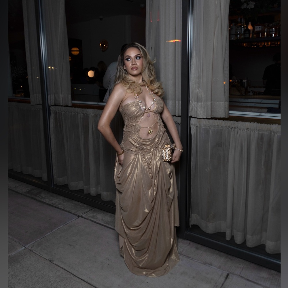StylesByChi “WET” Dress in Gold